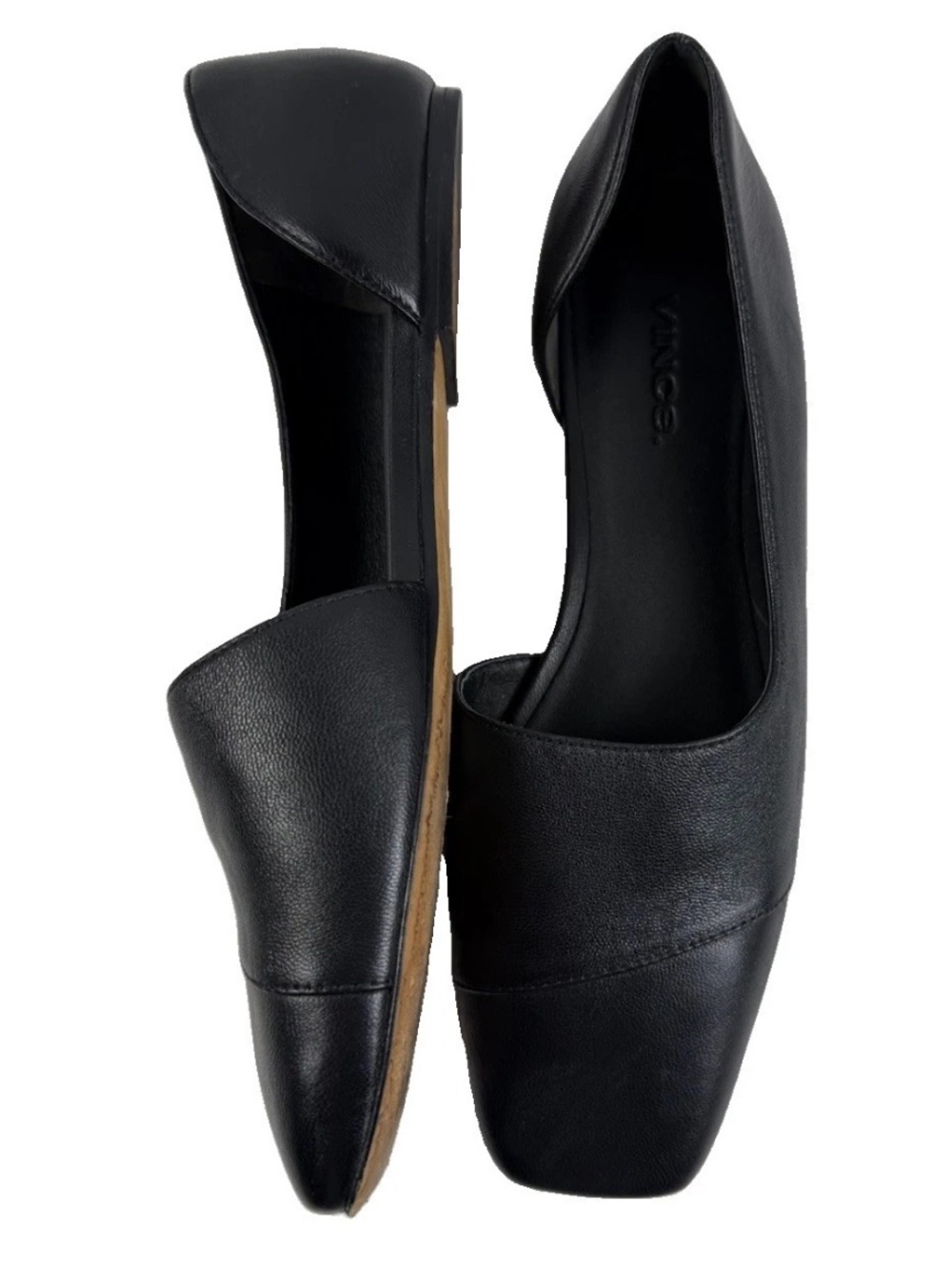 Vince Cyder Square-Toe D'Orsay Flats US6.5 EU36.5 Ballerina Shoes Leather EUC